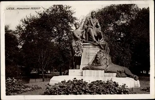 Ak Liège Lüttich Wallonien, Monument Rogier