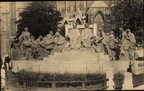 Ak Gand Gent Ostflandern, Le monument aux freres Hubert et Jean Van Eyck