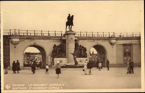 Ak Oostende Ostende Westflandern, Le Monument Leopold II.