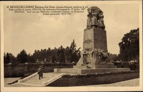 Ak Laeken Bruxelles Brüssel, Sepulture d'un Soldat Inconnu francais, Tombe