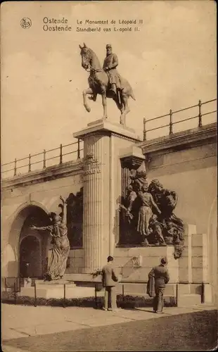 Ak Oostende Ostende Westflandern, Le Monument de Leopold II.