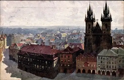 Ak Praha Prag Tschechien, Tynsky chram, Church of Our Lady of Tyn