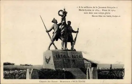 Ak Hurtebise Aisne, Chemin des Dames, Monument