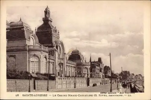 Ak Sainte Adresse Seine Maritime, Casino Marie Christine, Architekt Gustave Rives