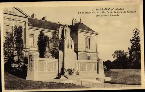 Ak Saint Brieuc Côtes d'Armor, Le Monument aux Morts de la Grande Guerre