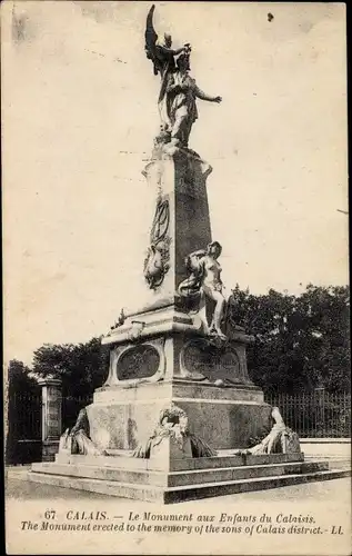 Ak Calais Pas de Calais, Le Monument aux Enfants du Calaisis