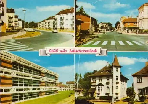Ak Schwarzenbek in Lauenburg, Straßenpartie, Wohnhaus, Fußgängerüberweg