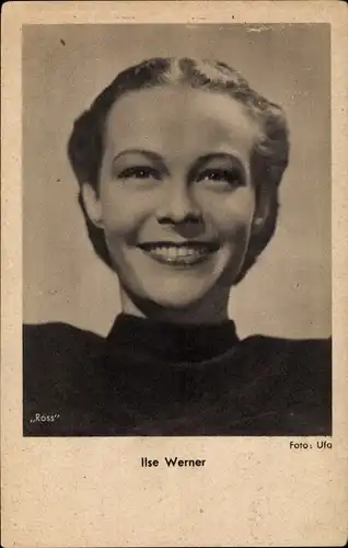 Ak Schauspielerin Ilse Werner, Portrait