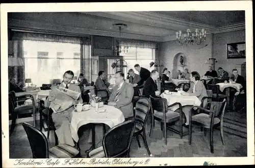 Ak Oldenburg in Niedersachsen, Konditorei Café F. Hahn Betriebe, Innenansicht