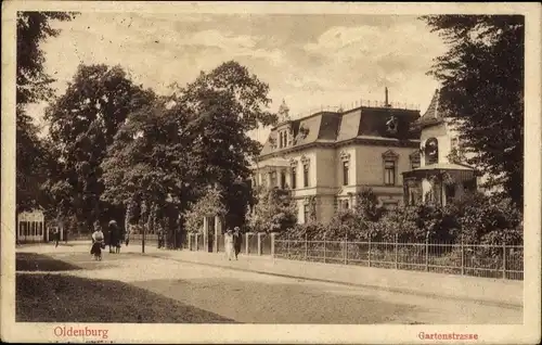 Ak Oldenburg im Großherzogtum Oldenburg, Gartenstraße