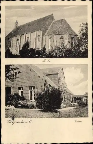 Ak Sengwarden Wilhelmshaven in Niedersachsen, Kirche, Pastorei
