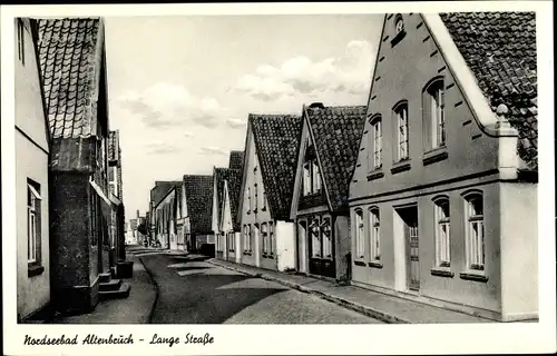 Ak Altenbruch Cuxhaven in Niedersachsen, Lange Straße, Häuserfassaden, Straßenpanorama