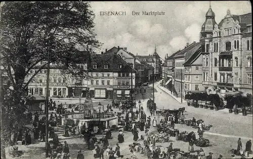 Ak Lutherstadt Eisenach in Thüringen, Marktplatz