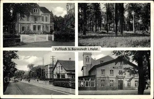 Ak Voßloch Bokholt Hanredder in Schleswig Holstein, Gasthof, Waldpartie, Straßenansicht