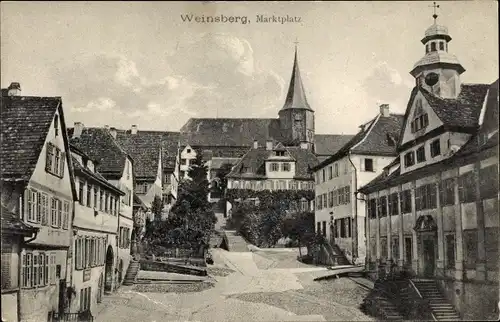 Ak Weinsberg im Kreis Heilbronn, Marktplatz