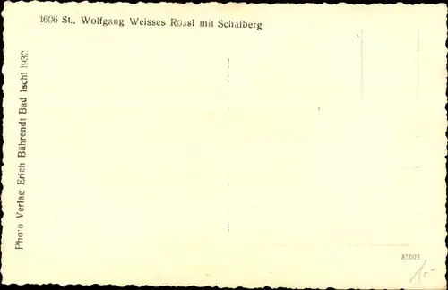Ak St. Wolfgang im Salzkammergut Oberösterreich, Weißes Rössl mit Schafberg, Noten