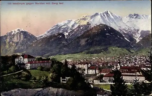 Ak Innsbruck in Tirol, Stadt gegen Norden, Berg Isel