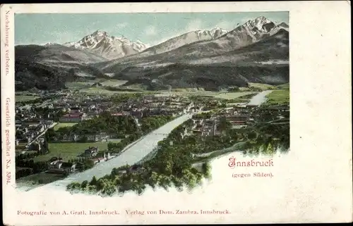 Ak Innsbruck in Tirol, Stadt gegen Süden