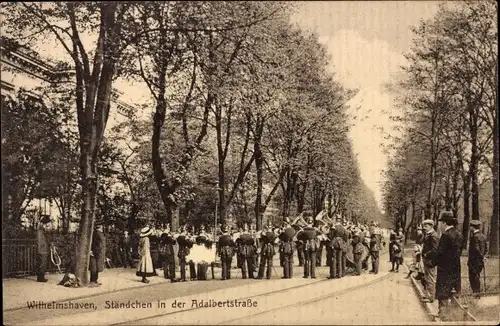 Ak Wilhelmshaven in Niedersachsen, Ständchen in der Adalbertstraße