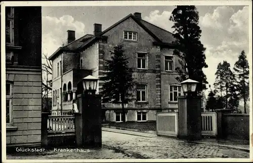 Ak Glückstadt in Schleswig Holstein, Krankenhaus, Eingang