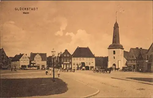 Ak Glückstadt in Schleswig Holstein, Marktplatz