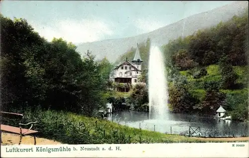 Ak Königsmühle Neustadt an der Weinstraße, Parkanlage, Wasserfontaine