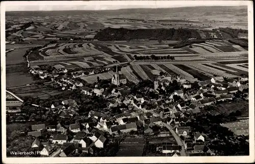 Ak Weilerbach in der Pfalz, Fliegeraufnahme