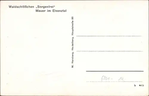 Ak Mauer in Baden, Waldschlösschen Sorgenfrei