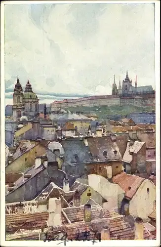 Künstler Ak Setelik, J., Praha Prag Tschechien, Pohled s Mostni Veze Malostranske k Hradcanum
