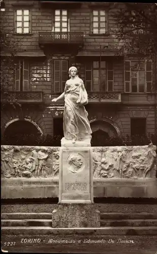 Ak Torino Turin Piemonte, Monumento a Edmondo De Amicis