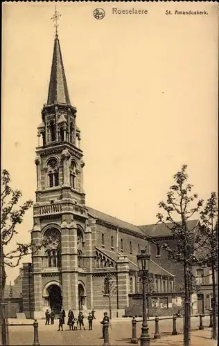 Ak Roeselare Roeselaere Rousselare Roulers Westflandern, St. Amanduskerk