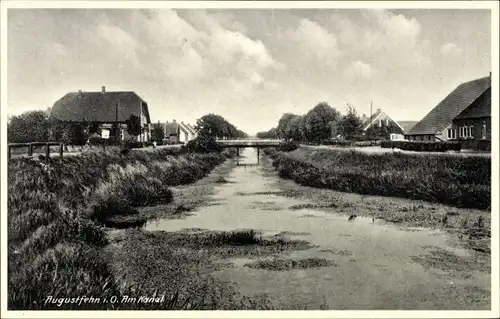 Ak Augustfehn Apen in Oldenburg Ammerland, Am Kanal