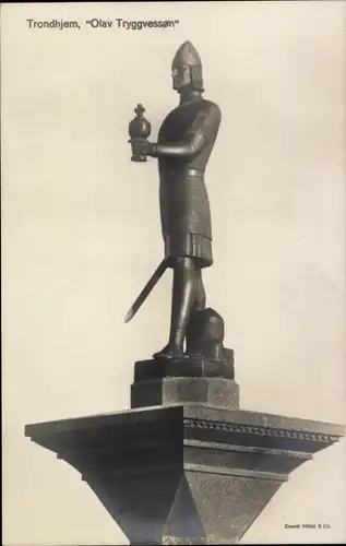 Ak Trondhjem Trondheim Norwegen, Plastik Olaf Trygveson, von Wilh. Rasmussen