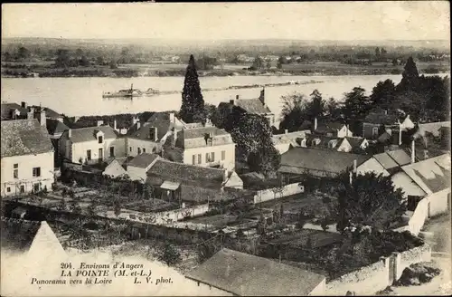 Ak La Pointe Maine et Loire, Panorama vers la Loire