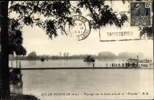 Ak La Pointe Maine-et-Loire, Paysage sur la Loire pres de la Prevote