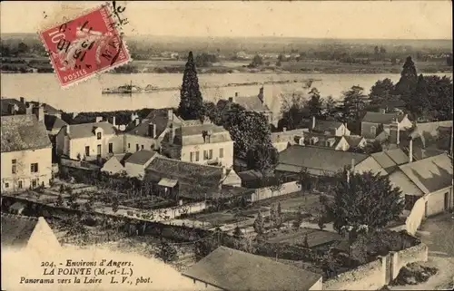 Ak La Pointe Maine et Loire, Panorama vers la Loire
