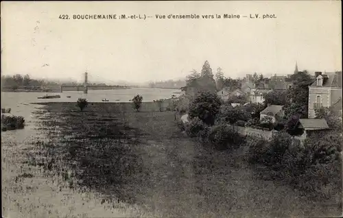 Ak Bouchemaine Maine et Loire, Une vue d'ensemble vers la Maine