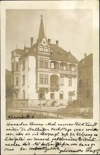 Foto Ak Würzburg am Main Unterfranken, Wohnhaus, Konradstraße 1