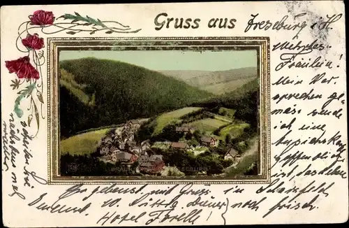 Passepartout Ak Treseburg Thale im Harz, Panorama