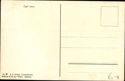 Ak Konstantinopel Istanbul Türkei, Cafe turc, Männer mit Wasserpfeifen