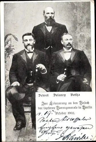 Ak Besuch der Burengenerale in Berlin, Oktober 1902, De Wet, Delarry, Botha