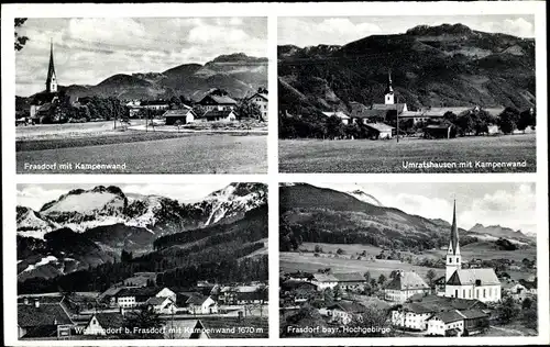 Ak Frasdorf in Oberbayern, Ort mit Kampenwand, Kirche