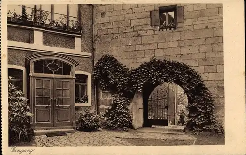Ak Himmelkron in Oberfranken, Industrieschule, Eingang