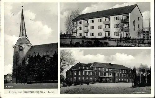 Ak Kaltenkirchen in Holstein, Kirche, Krankenhaus, Prämienhaus Schlesien