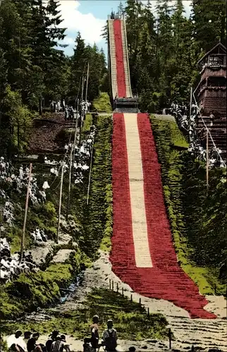 Ak Bischofsgrün im Fichtelgebirge, Schanze, Ochsenkopf, Ski