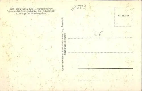 Ak Bischofsgrün im Fichtelgebirge, Schanze, Ochsenkopf, Ski