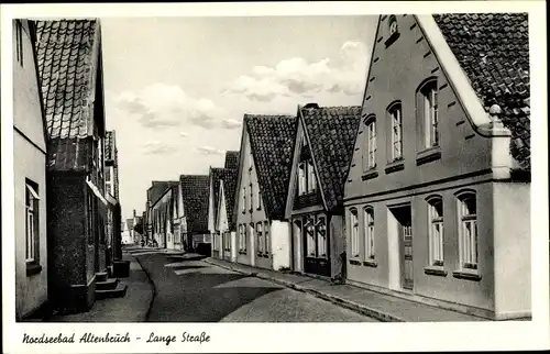 Ak Altenbruch Cuxhaven in Niedersachsen, Lange Straße, Häuserfassaden, Straßenpanorama