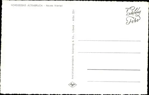 Ak Altenbruch Cuxhaven in Niedersachsen, Neues Viertel