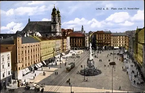 Ak Linz an der Donau Oberösterreich, Platz des 12. November