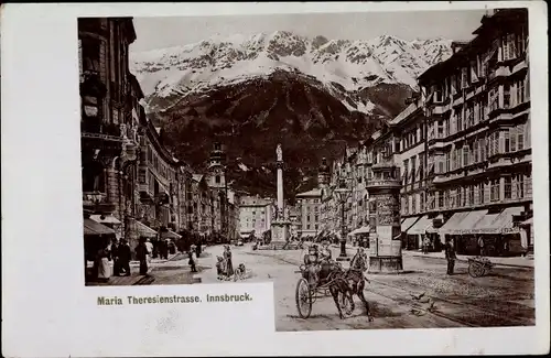 Ak Innsbruck in Tirol, Maria Theresienstraße, Litfaßsäule